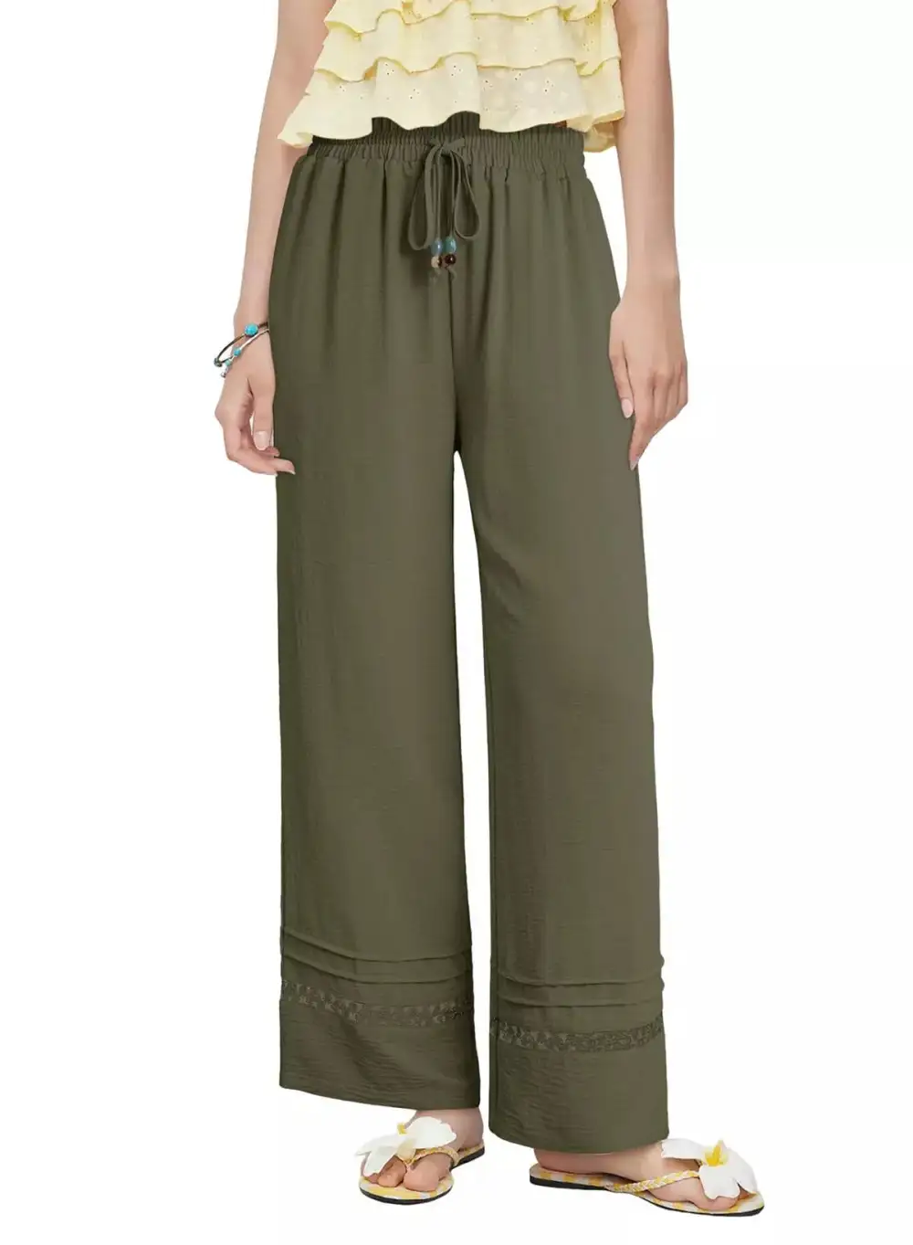 Casual Wide Leg Drawstring Pants