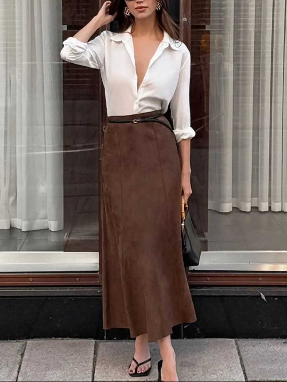 Suede Suede Midi Skirt