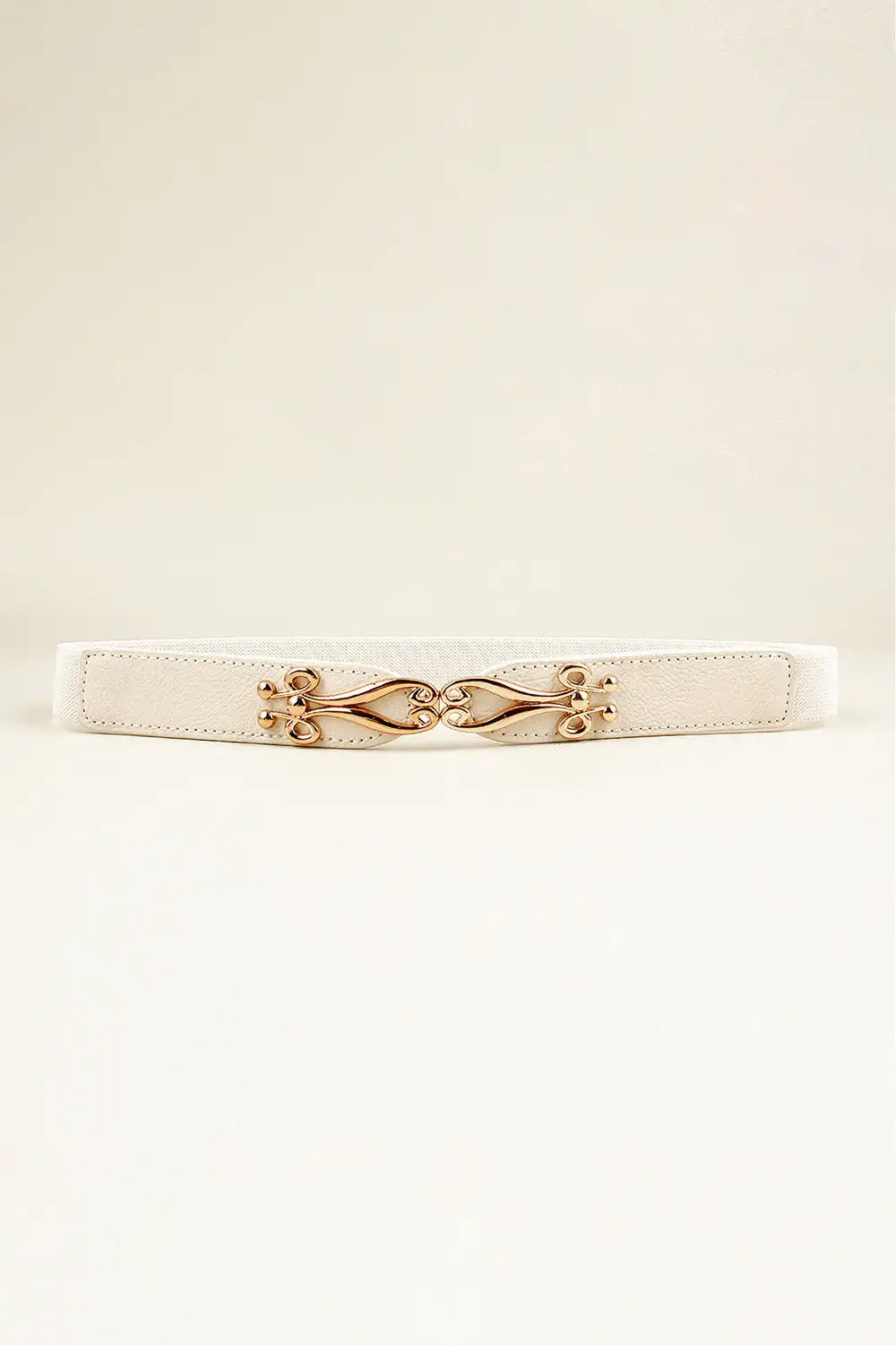 Polished Buckle Stretch Belt