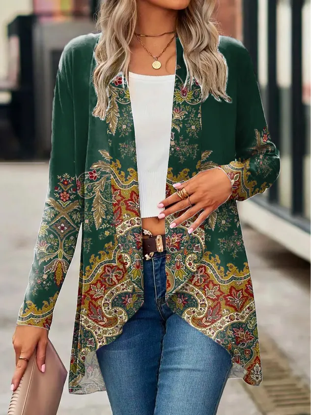 Long Sleeve Ethnic Regular Medium Elasticity Loose Kimono For Women