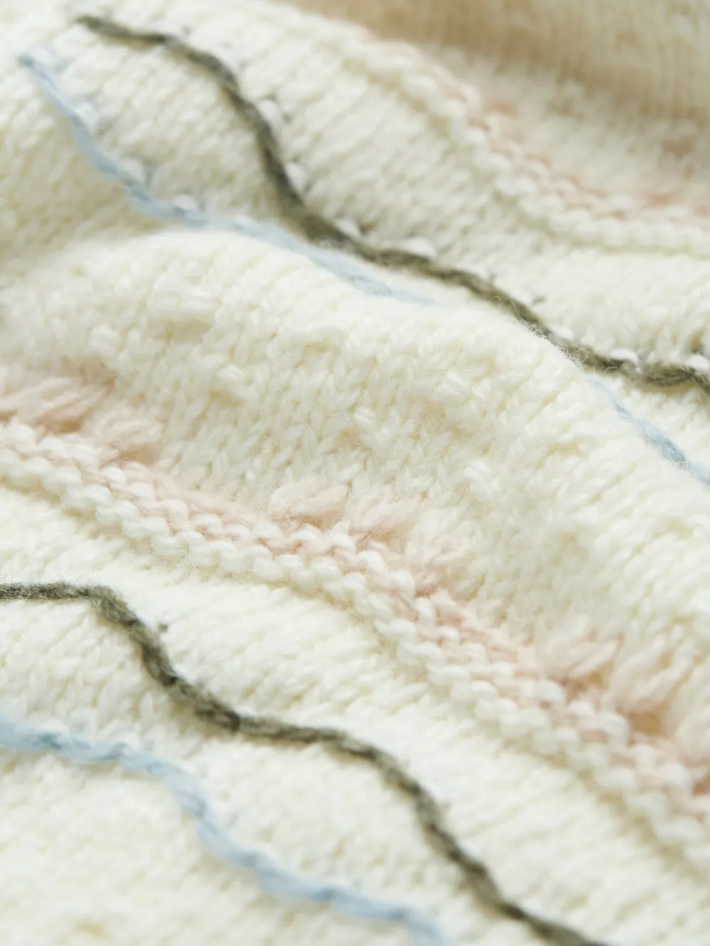 Suki Ivory Pattern Knitted Crew Neck Jumper