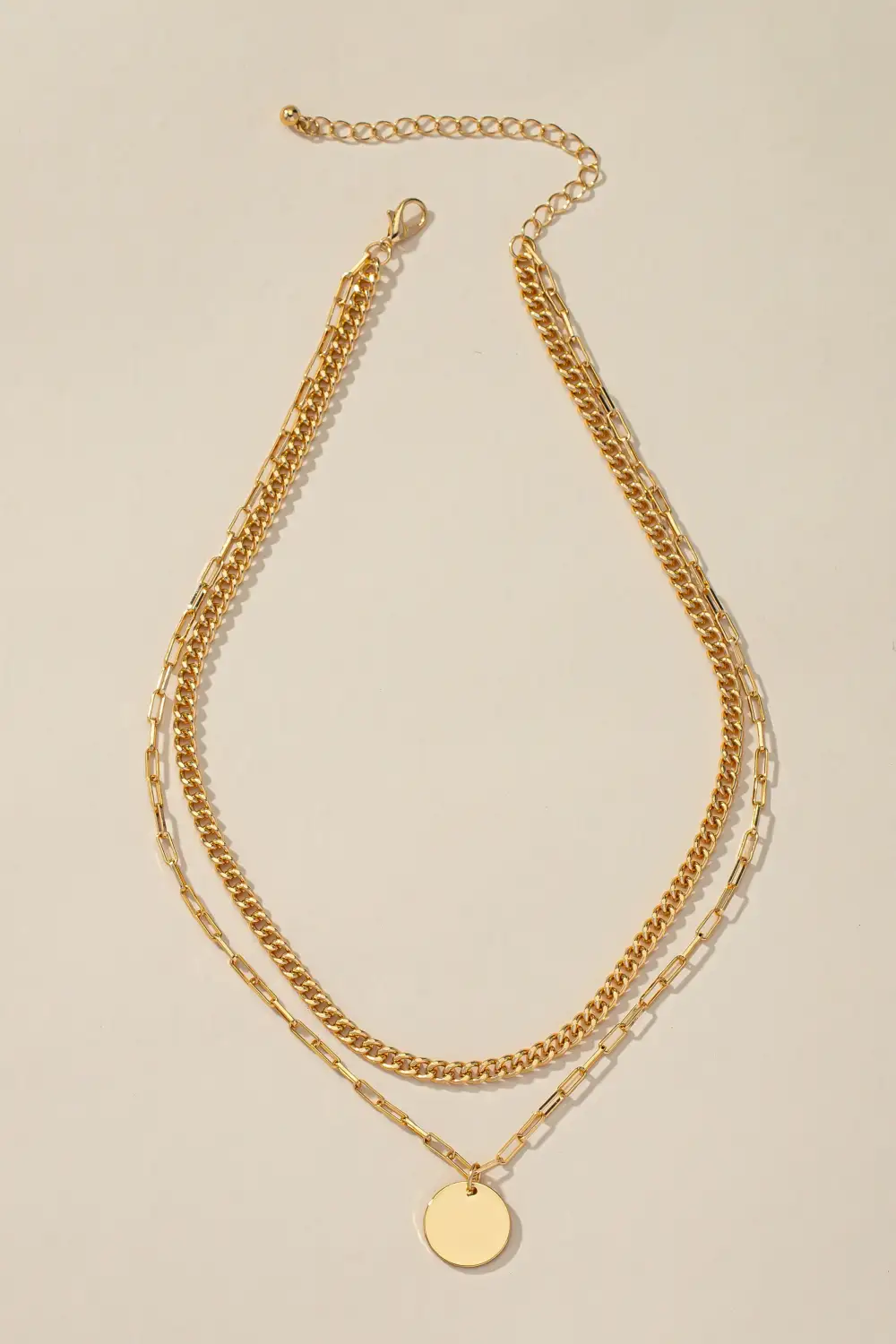 Chelsea Chain and Disk Pendant Necklace