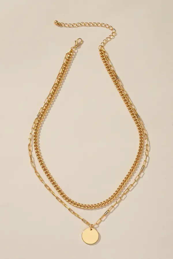 Chelsea Chain and Disk Pendant Necklace