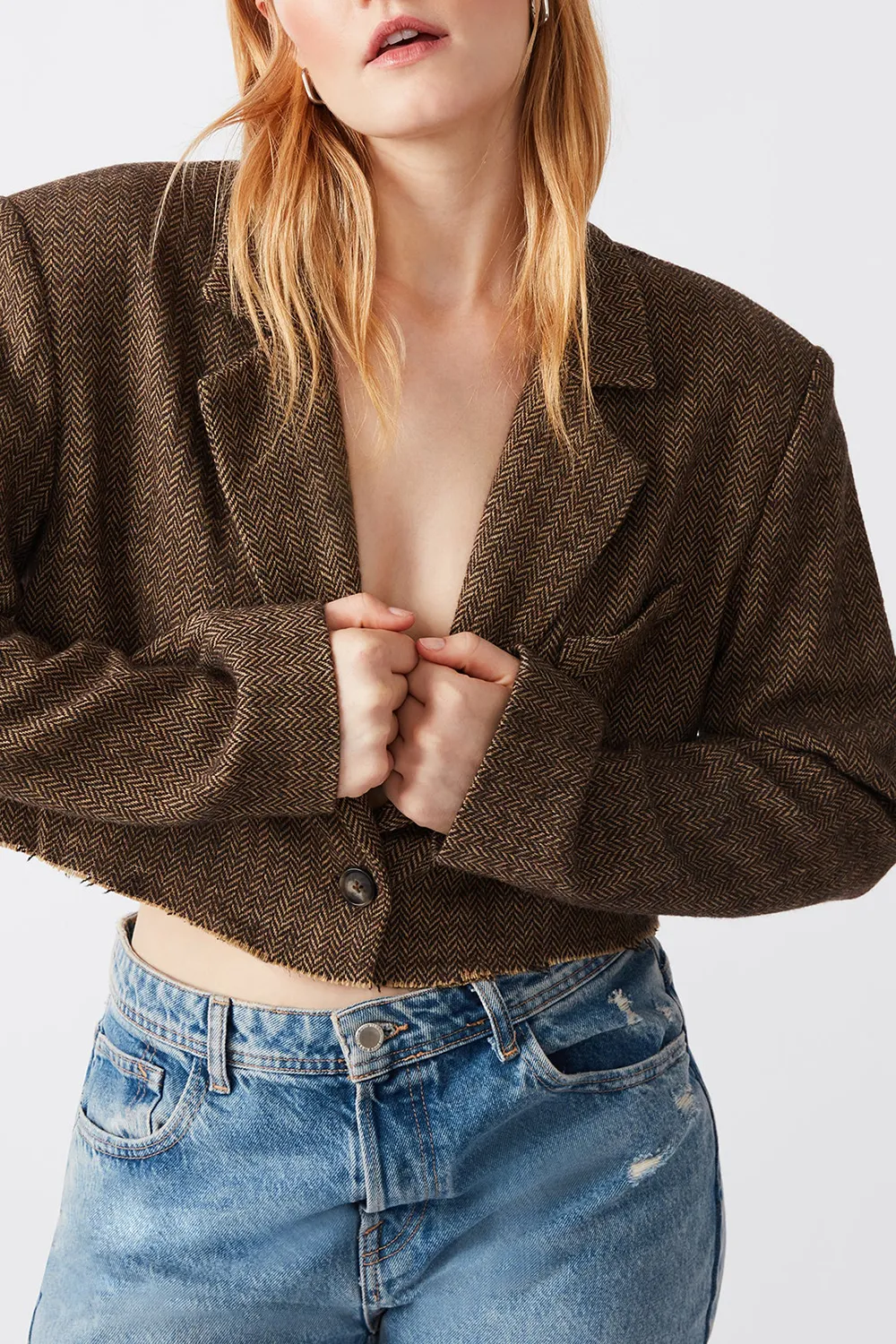 CROPPED CROPPED BLAZER BLACKWHITE