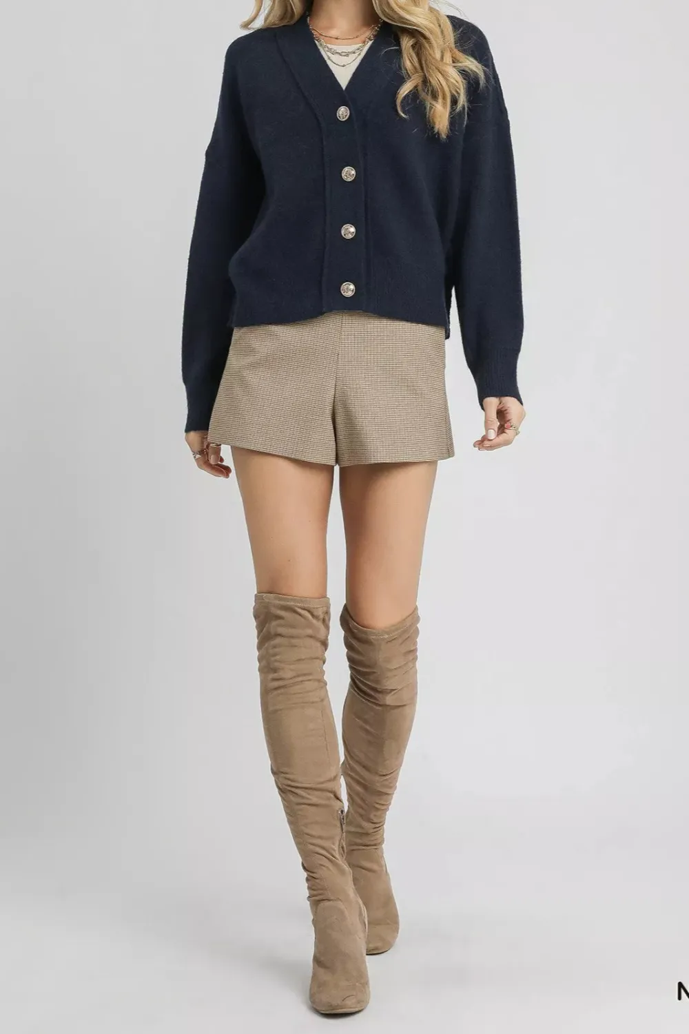 Button-Front Knit Cardigan