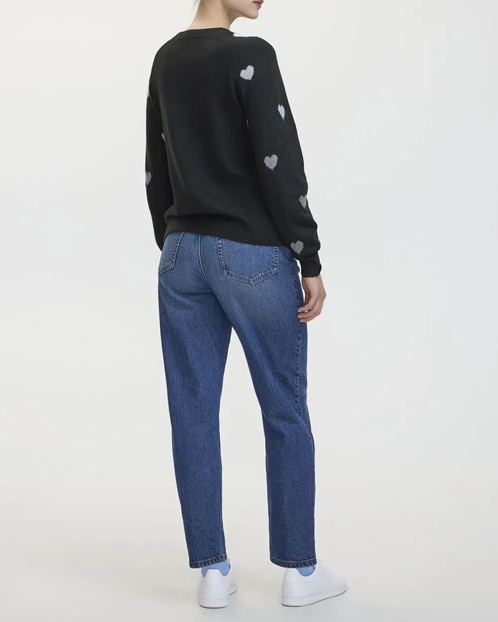 Gradient Heart Print Plush Soft Sweater