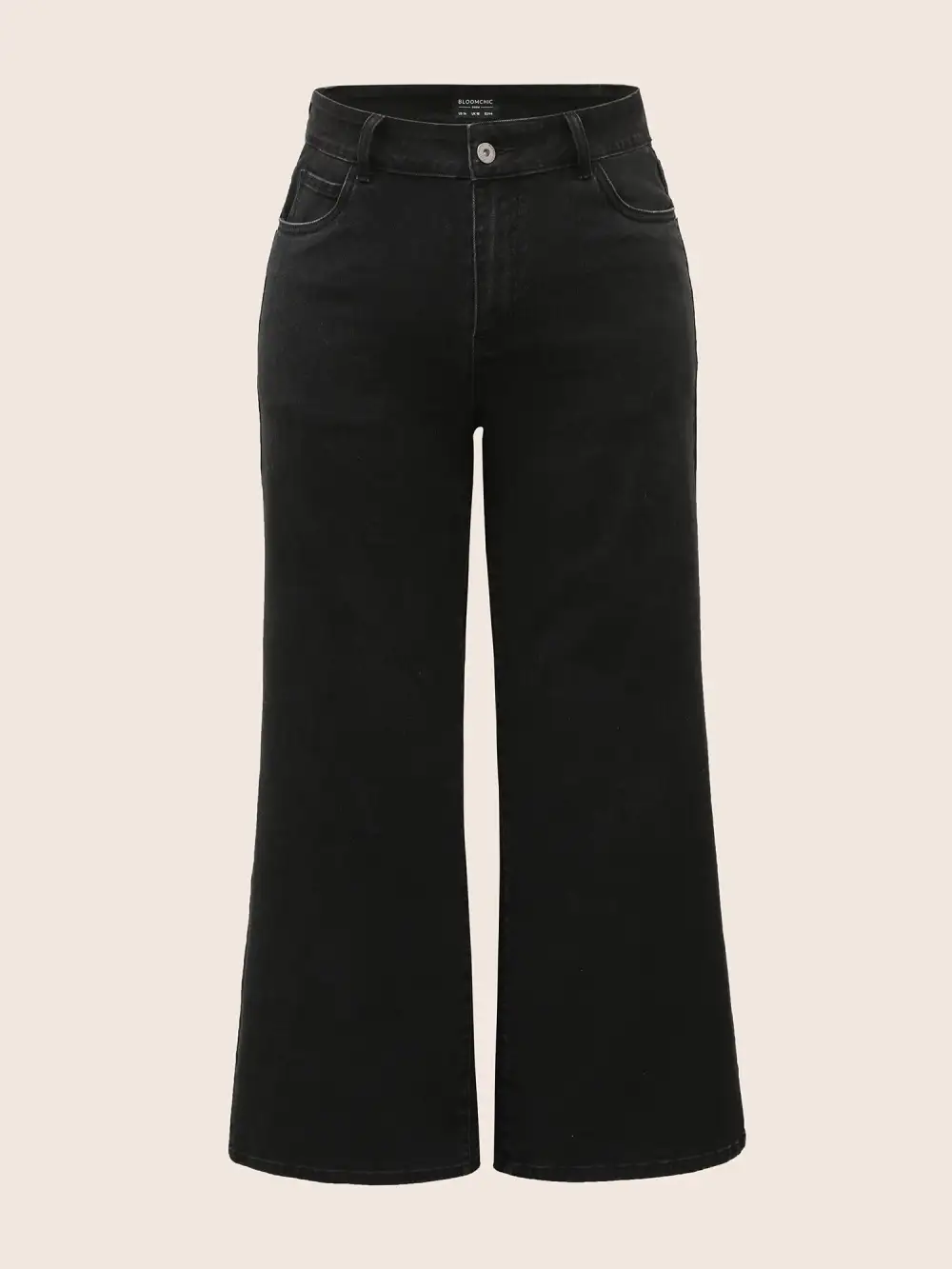 Black Wash Buttoned Zipper Loose Jeans