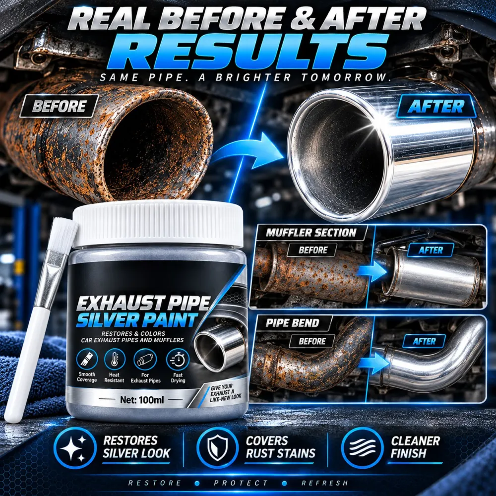 Exhaust Pipe Silver Restoration Paint