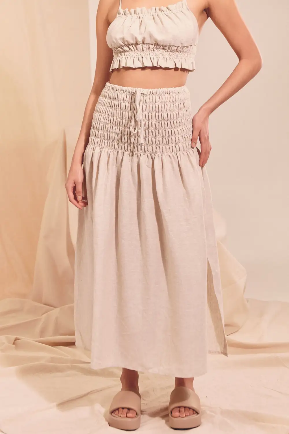 Cece Linen Skirt- Kiva