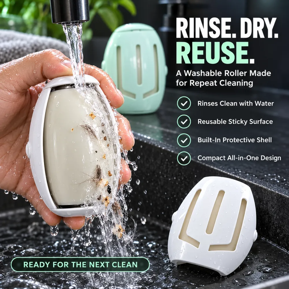 Washable Lint Roller, Reusable Pet Hair Remover for Home