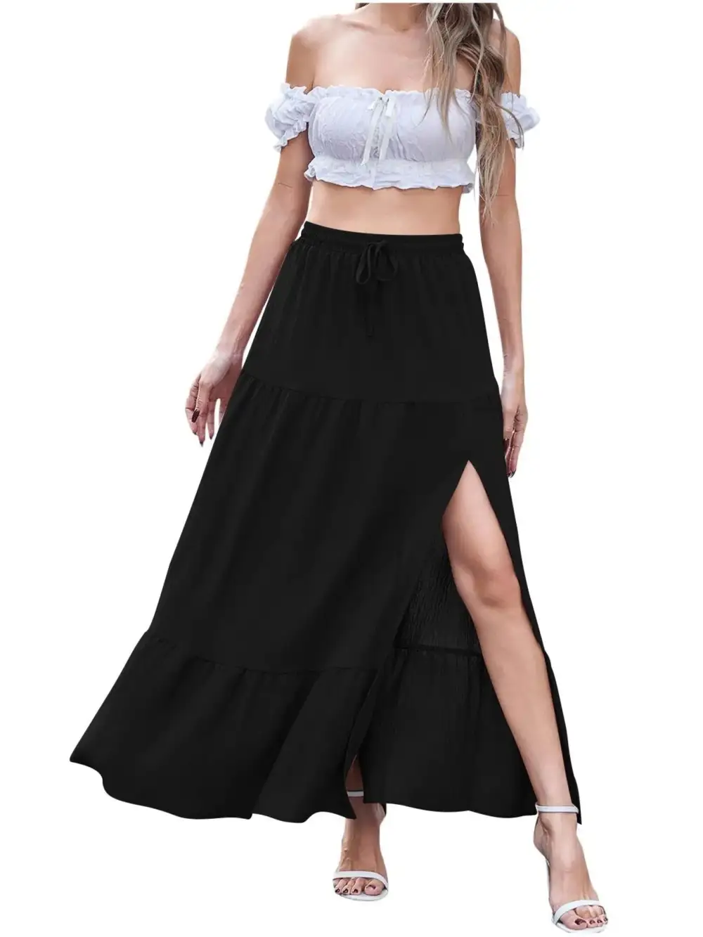 Ruffle Trim Full Skirt