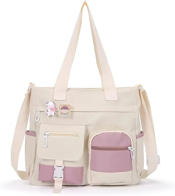 Large capacity canvas versatile artistic tote bag