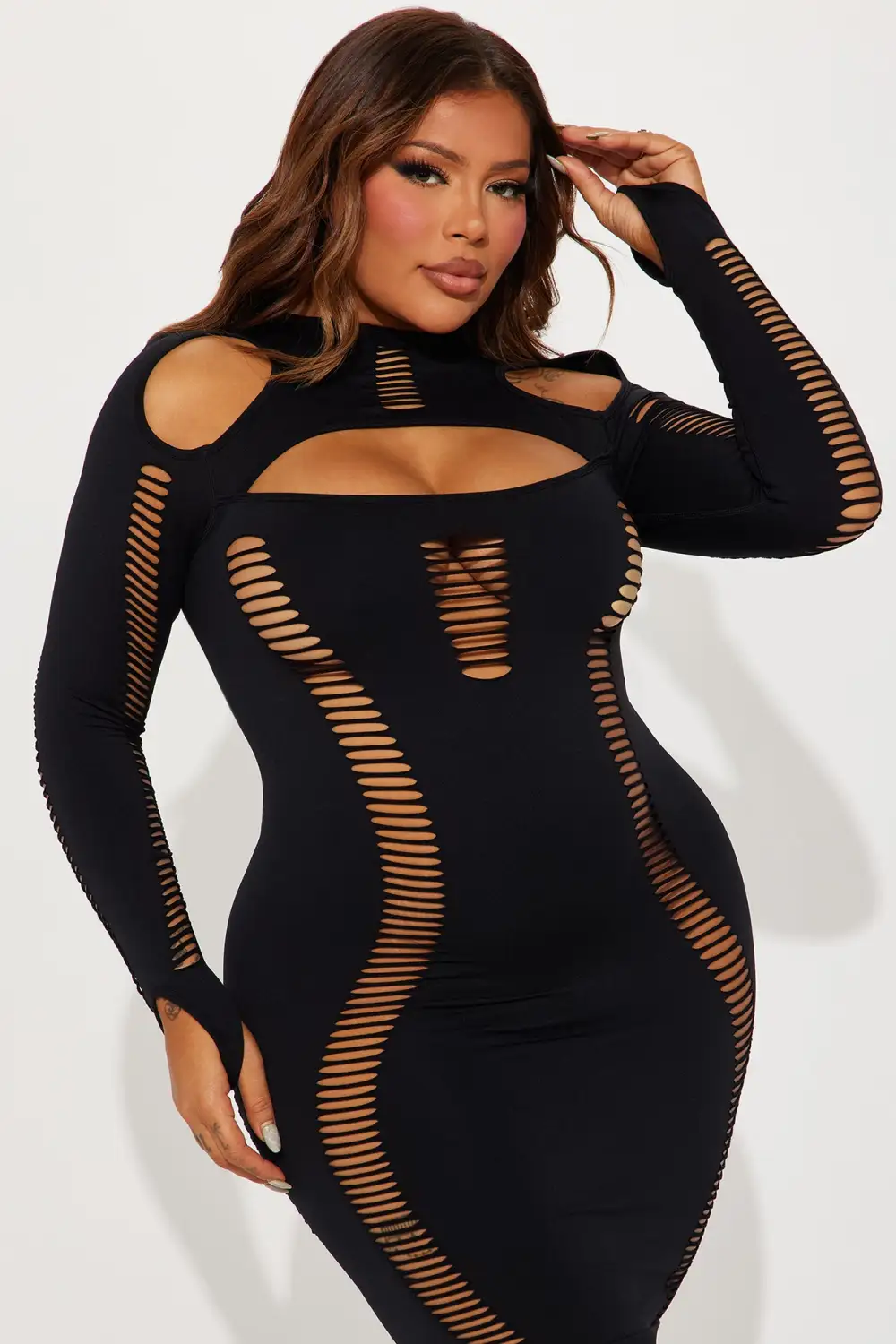 Janet Seamless Mini Dress - Black