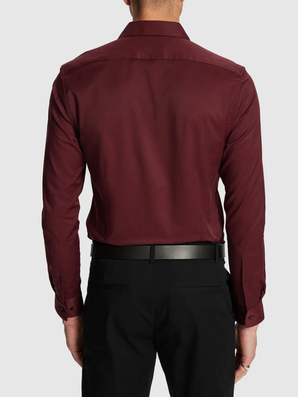 Burgundy Slim Fit Long Sleeve Shirt