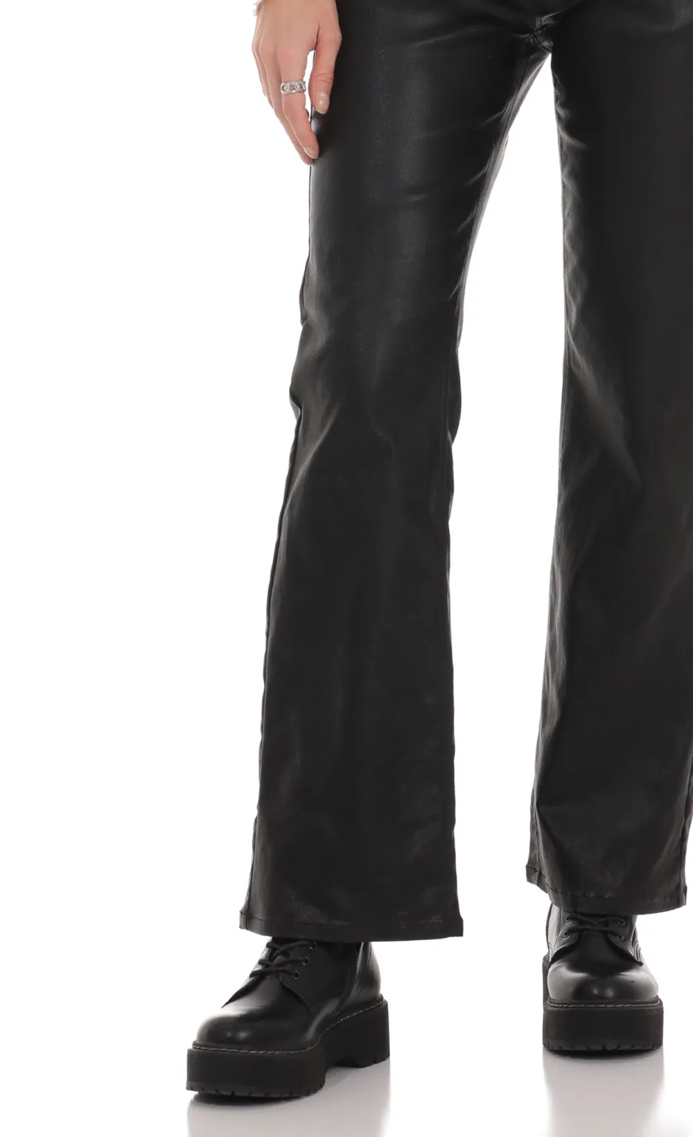 Pleather Jeans in Black