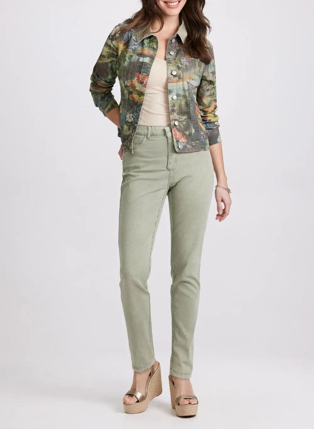 Retro Print Denim Jacket