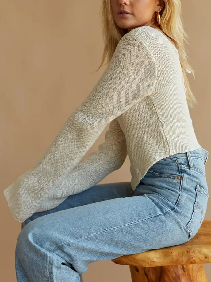 Open Back Sweater Top