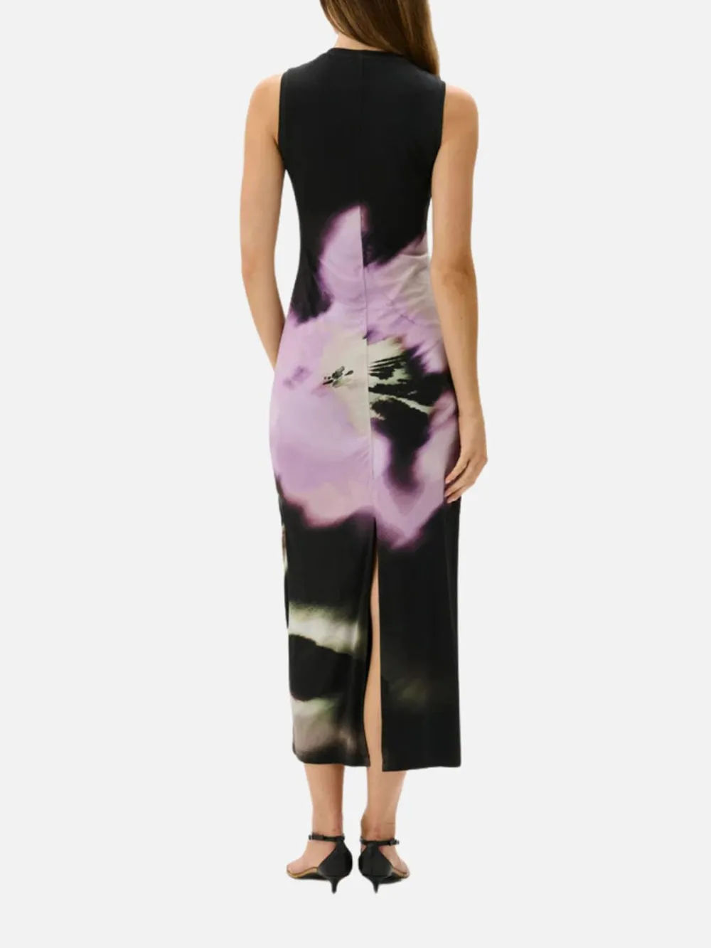 Slit Back Crew Neck Sleeveless Dress