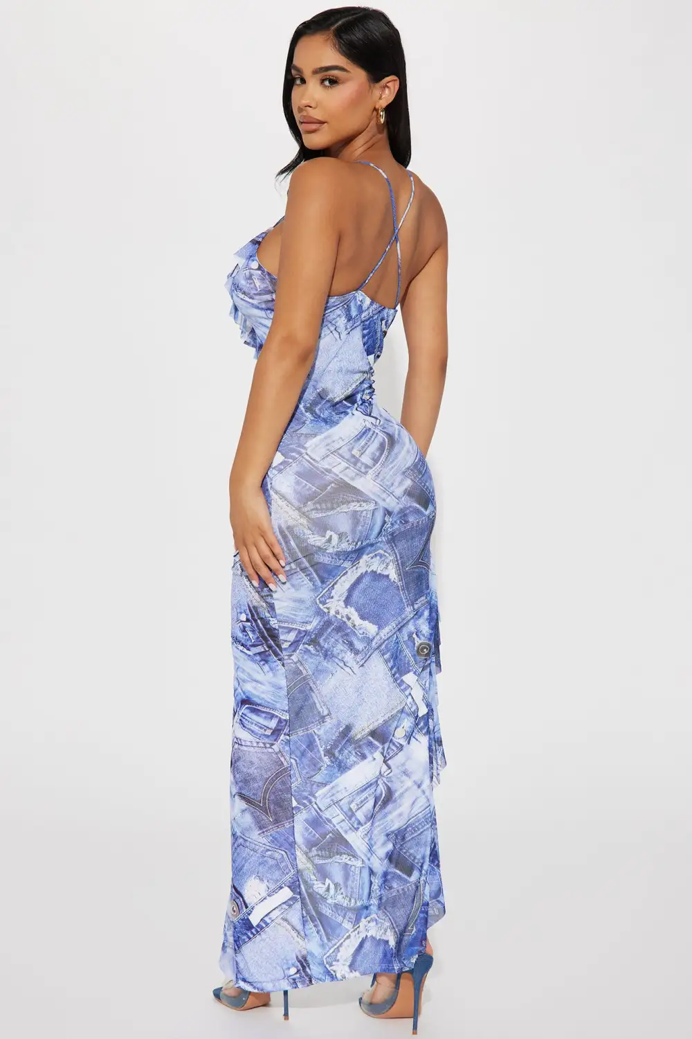 Lorelei Jean Mesh Maxi Dress - Denim