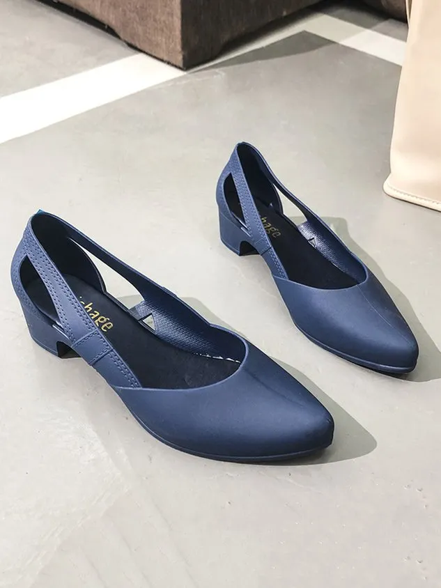 Waterproof Hollow Out Block Heel Beach Shoes