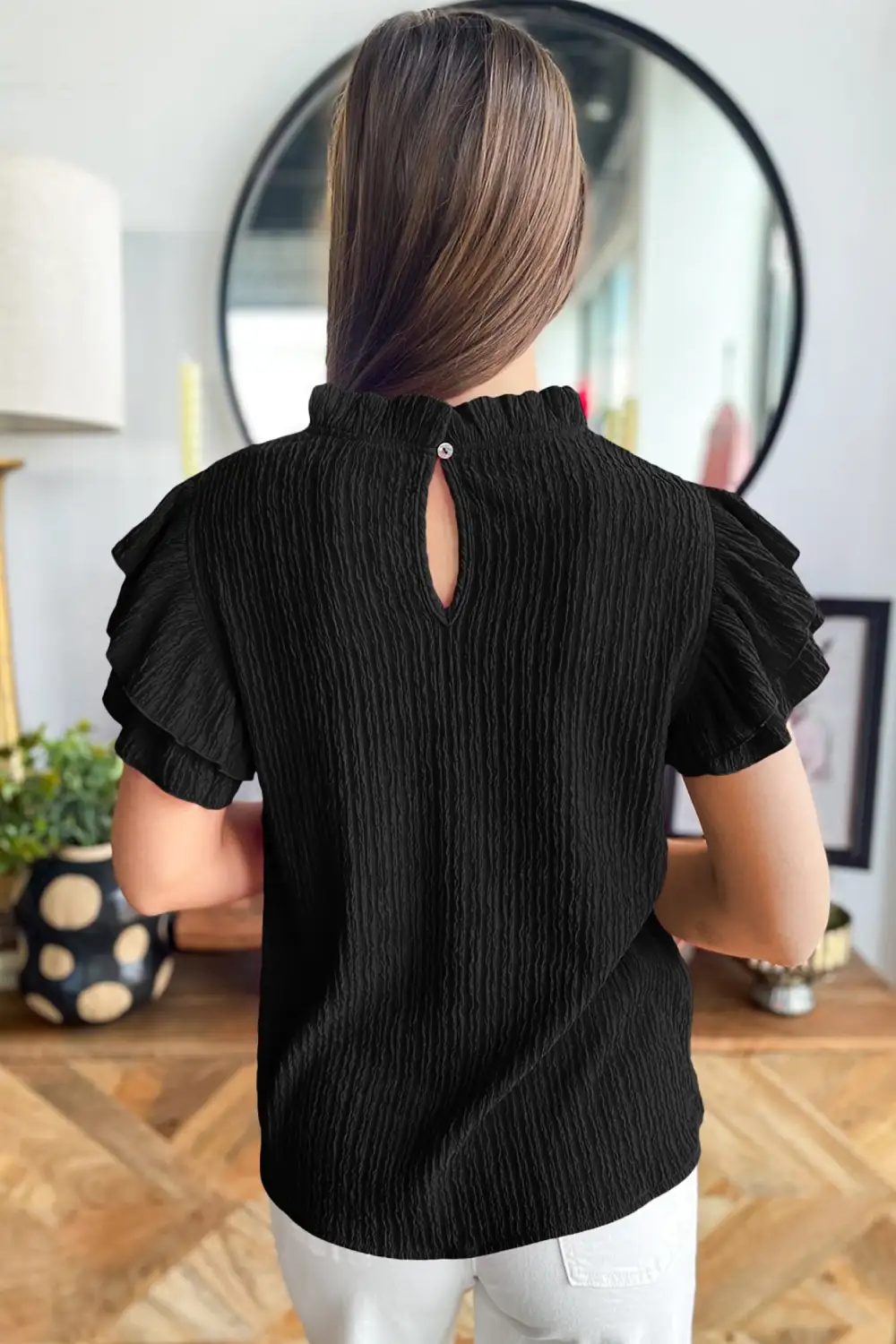 Everyday Ruffle Sleeve Short Sleeve Blouse