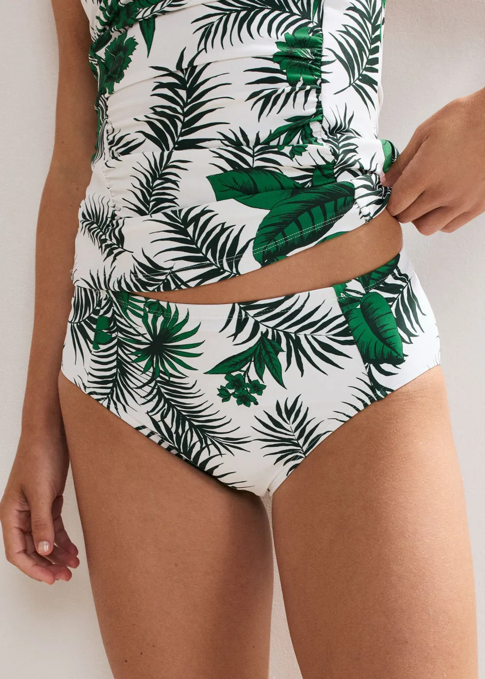 Casual Plant-Printed Tankini Bottoms