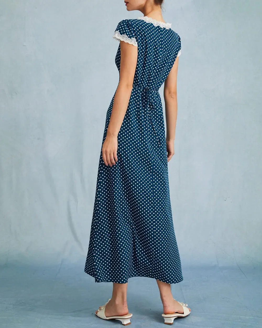 Polyester Satin Blue Dress