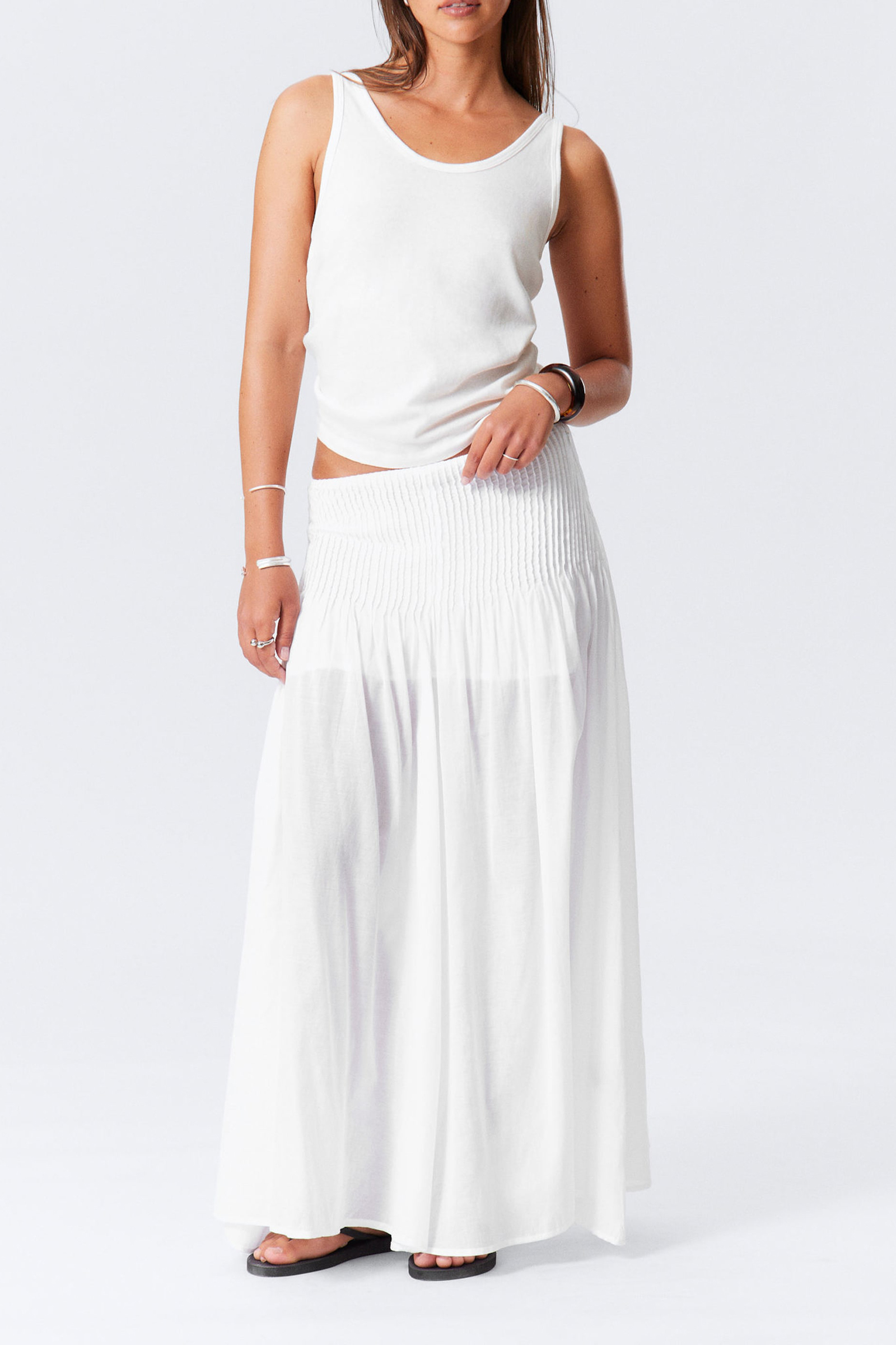 Pleated Mid Waist Skirt