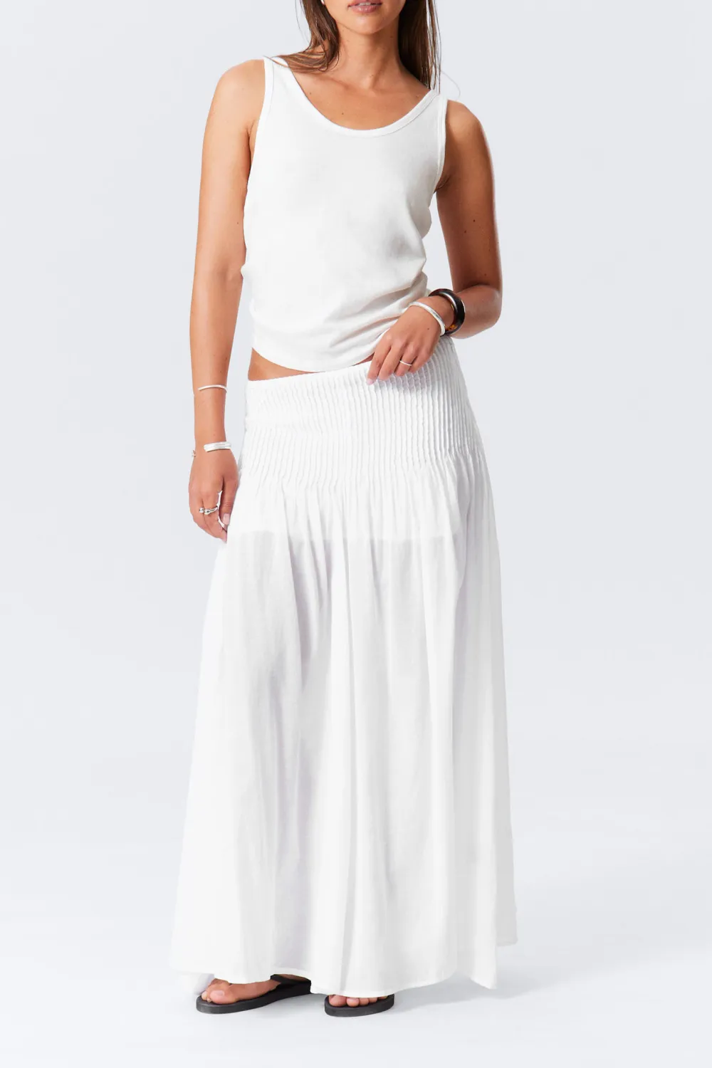 Pleated Detail Maxi Skirt