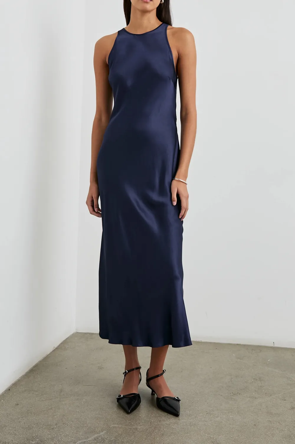 Sleeveless Lightweight Satin Sheen Dress