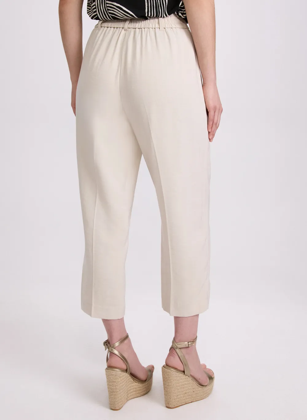 Solid Color Buttoned Fitted Pants