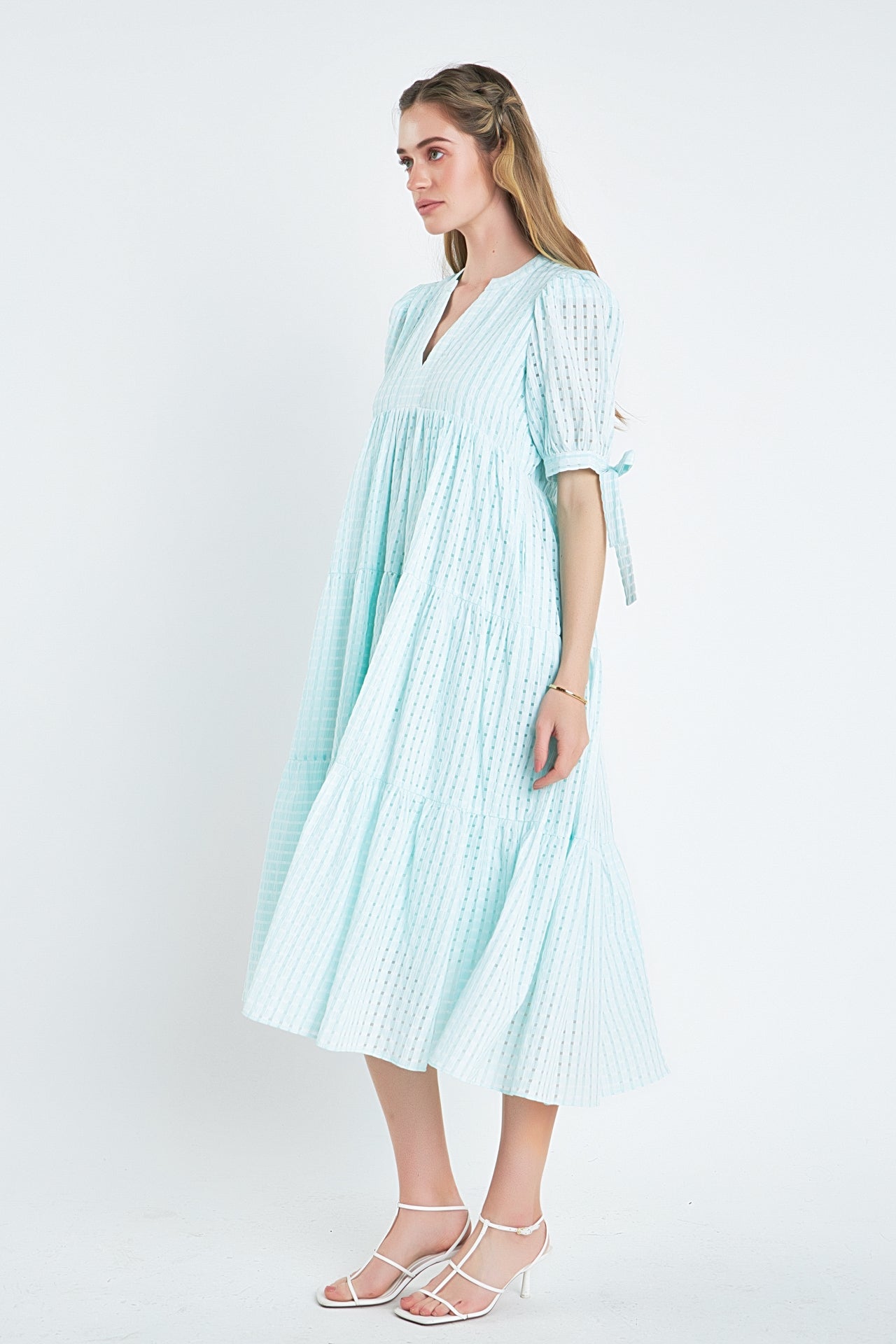 Gingham Tiered Midi Dress