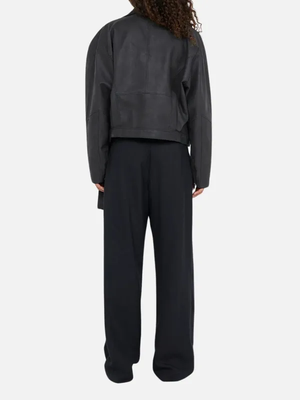 Asymmetrical Lapel Zip Up Jacket