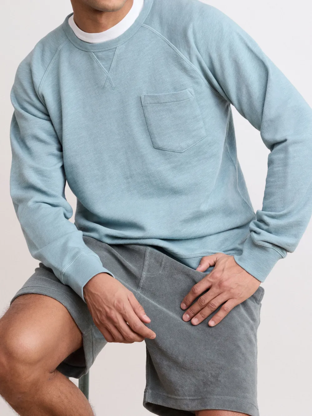 Men's Celadon Green Crew Neck Sweater