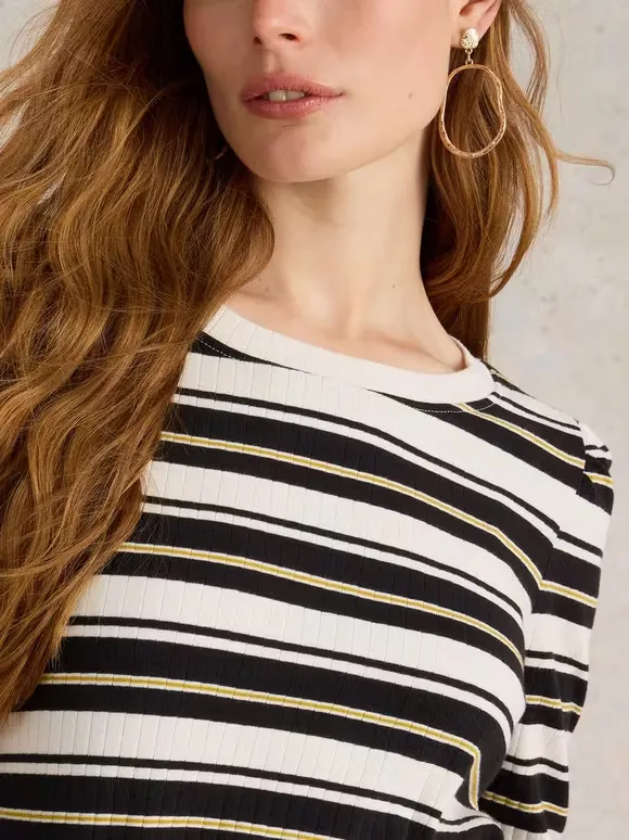 Puff Sleeve Crew Neck Tee