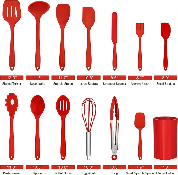 (Store Closing Sale) 14-piece cooking utensil set (with stand)