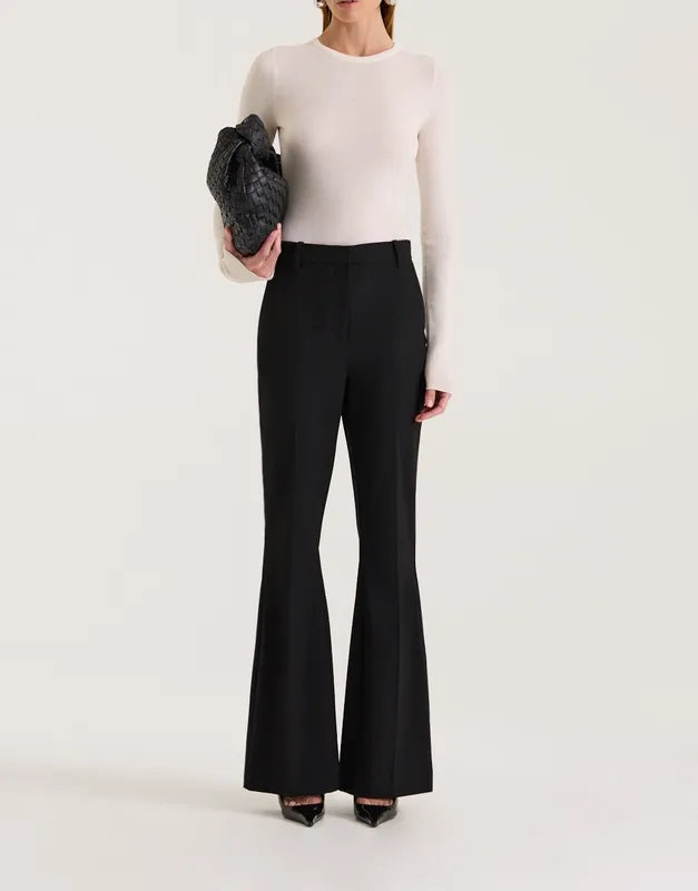 Black Tailored Flare Trouser