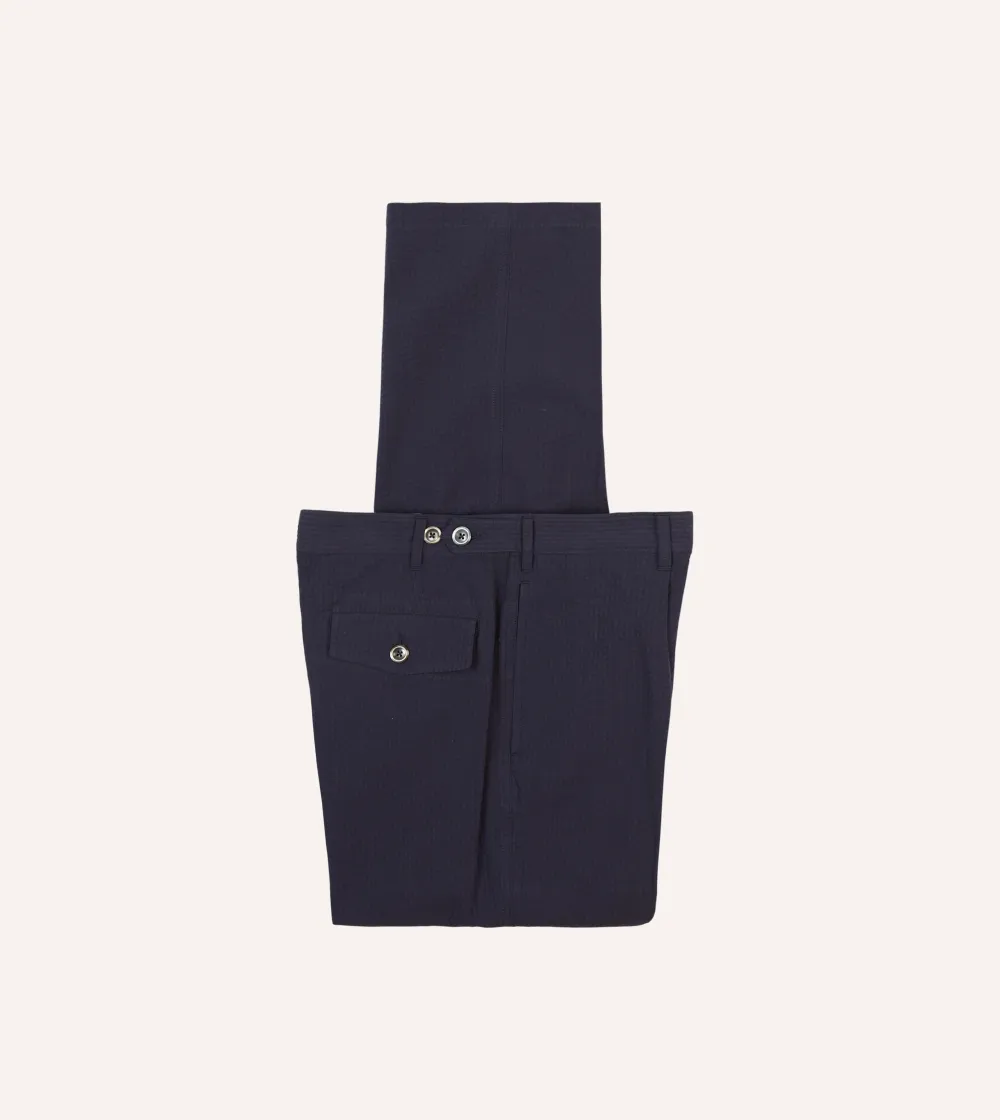 Navy Seersucker Games Trousers Daily