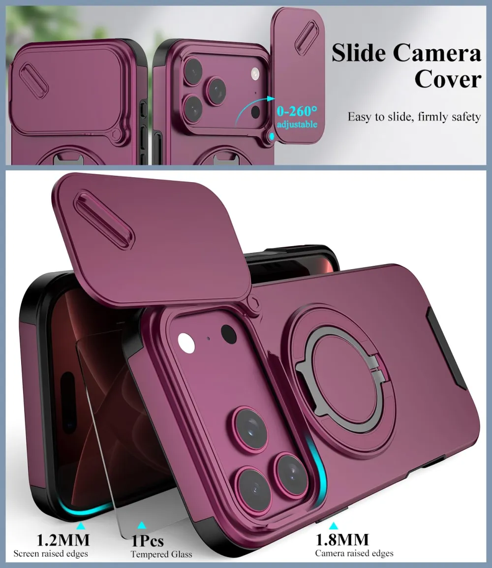 For iPhone 18 Pro Max LINK Phone Case Apple 15 Pro Sliding Window Stand Shockproof Protective Cover