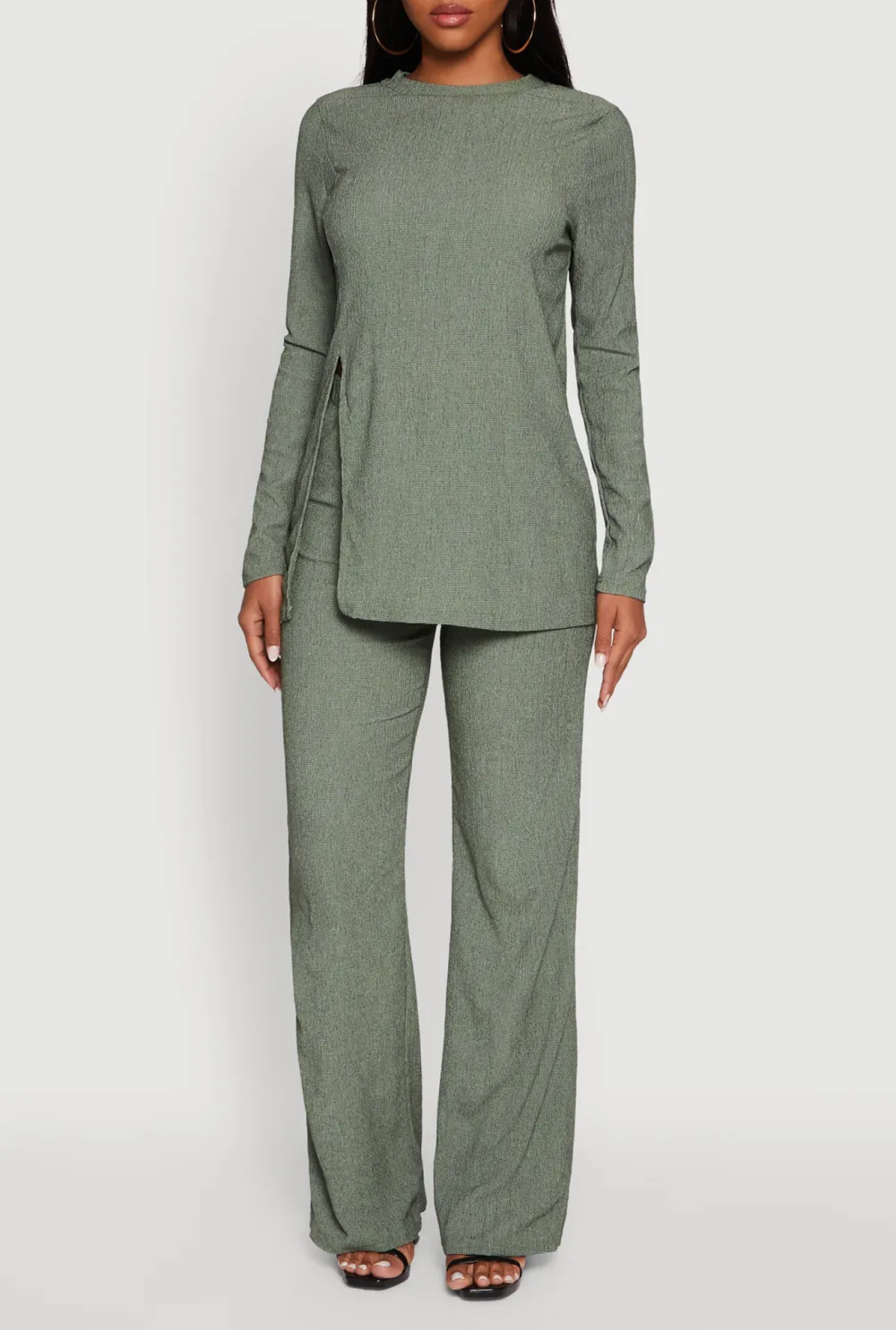 Side Slit Long Sleeved Shirt
