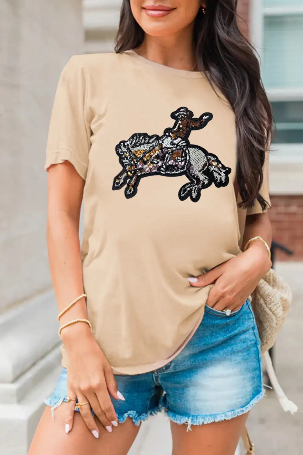 Sequin Rodeo Graphic Crewneck Tee