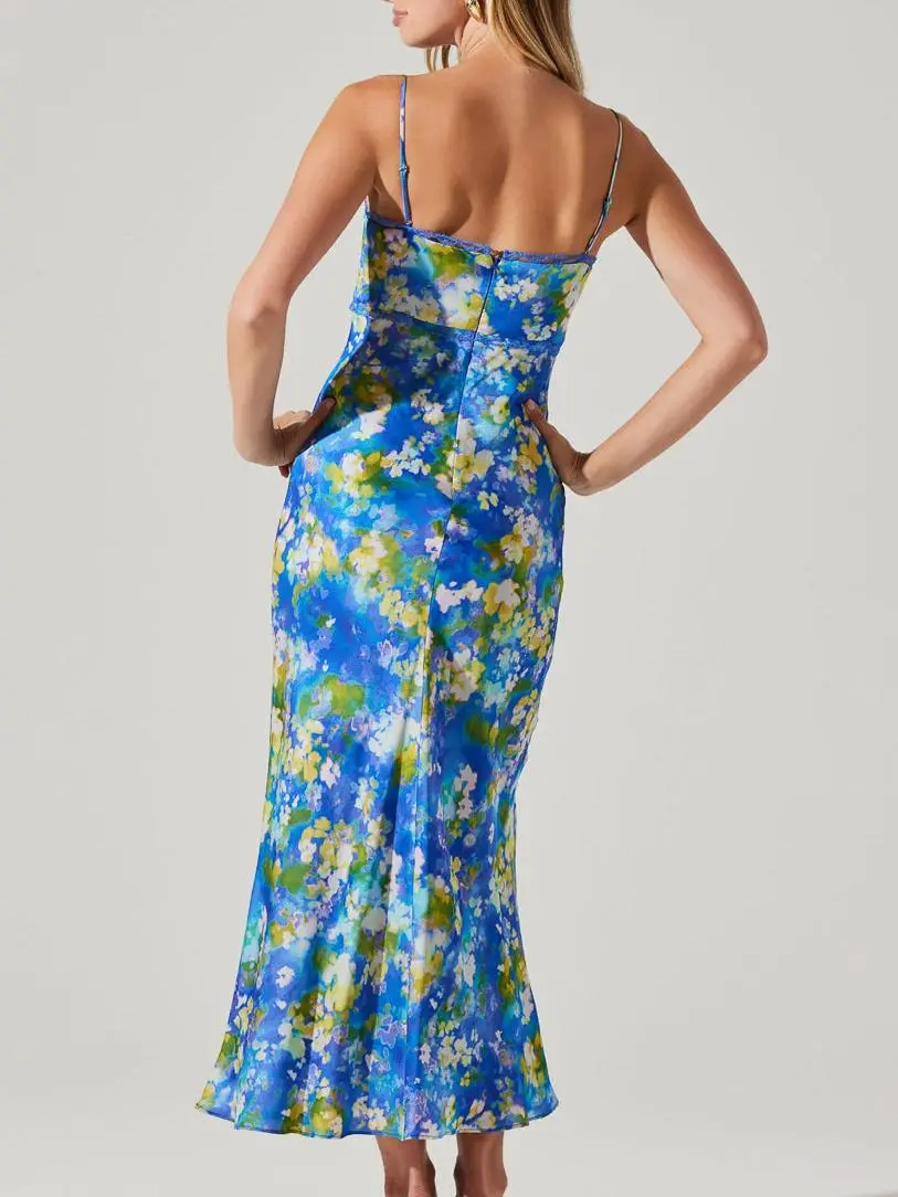 Lace Trim Bustier Maxi Dress