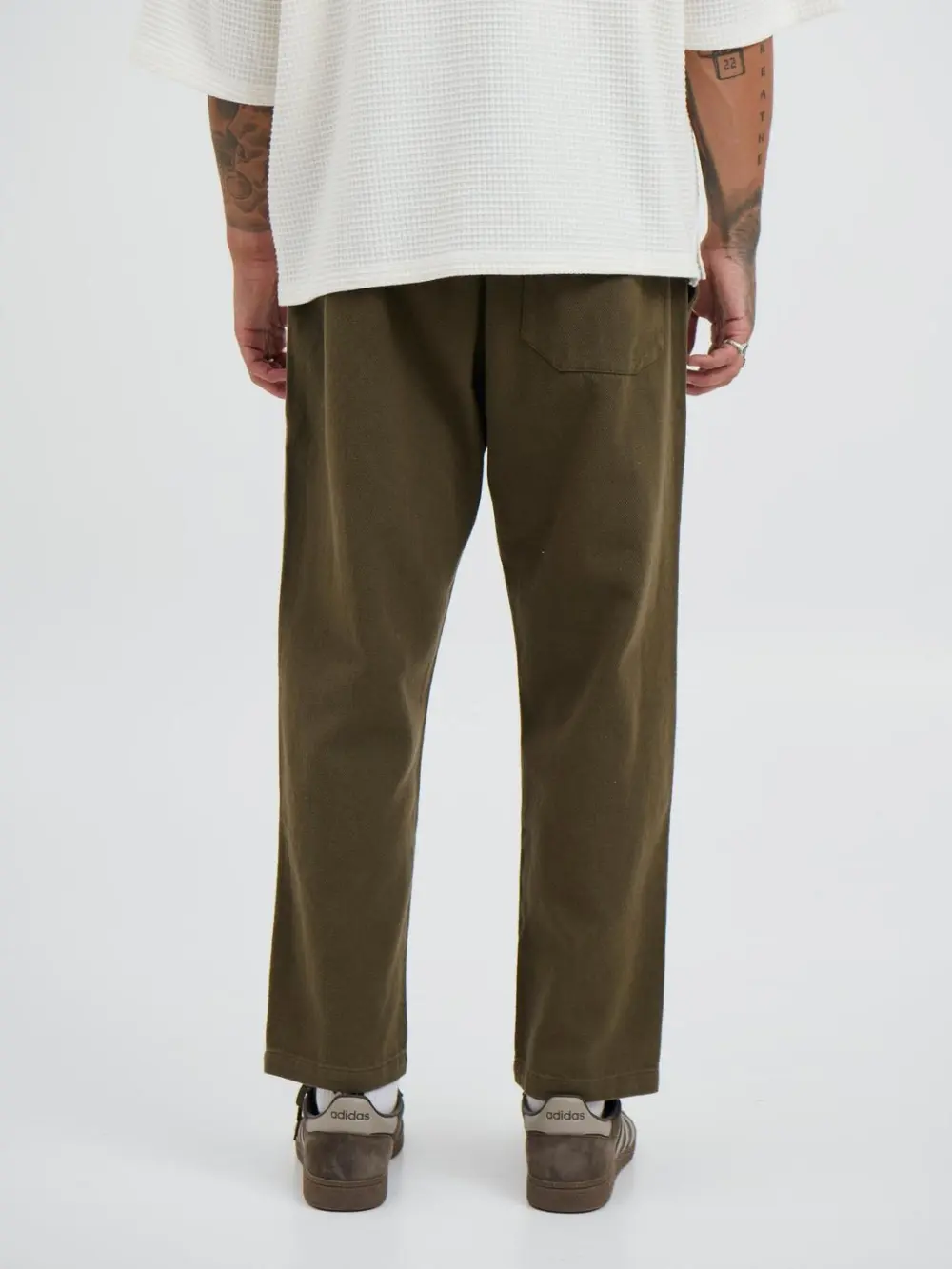 Simple And Soft Daily Slim Cotton Olive Pant