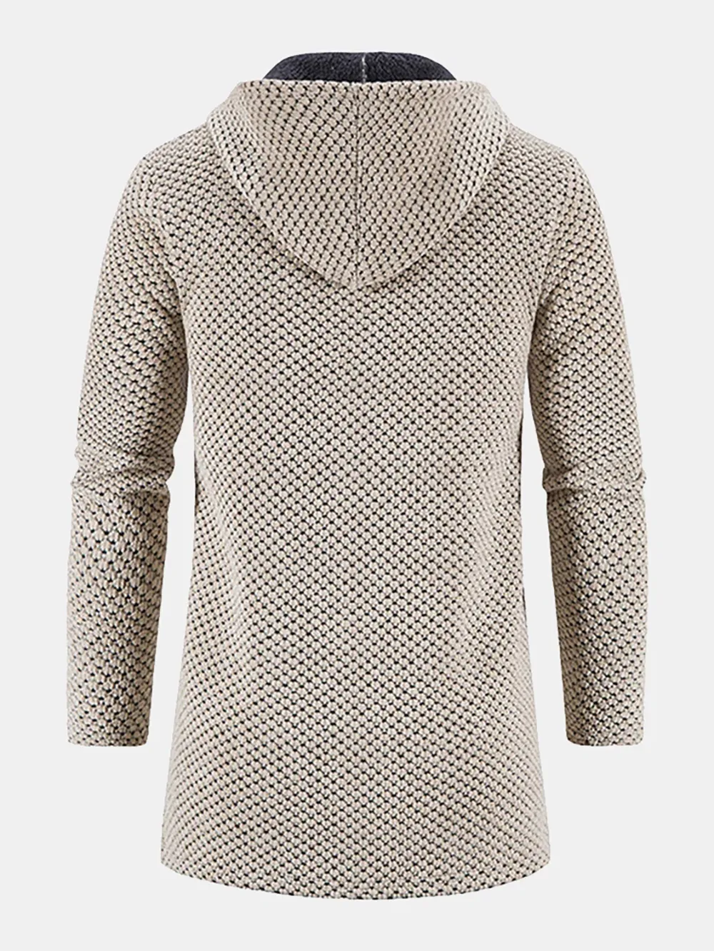 Long Line Textured Hooded Cardigan
