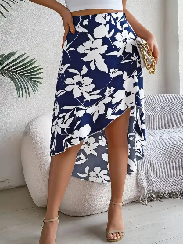 Ruffle Floral Skirt