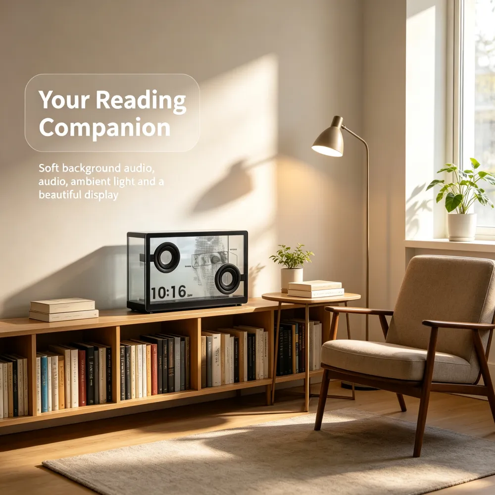 ✨ Transparent Glass Floating Lyrics Smart Speaker | Bluetooth WiFi Hi-Fi Audio with Visual Music Display for Modern Home Decor