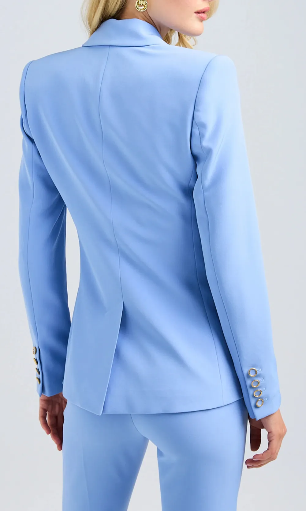 Light Blue Crepe Blazer