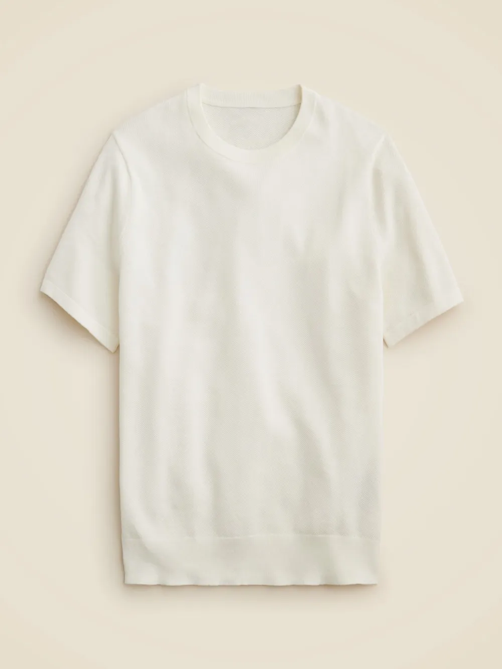 White Short Sleeve Knit Sweater