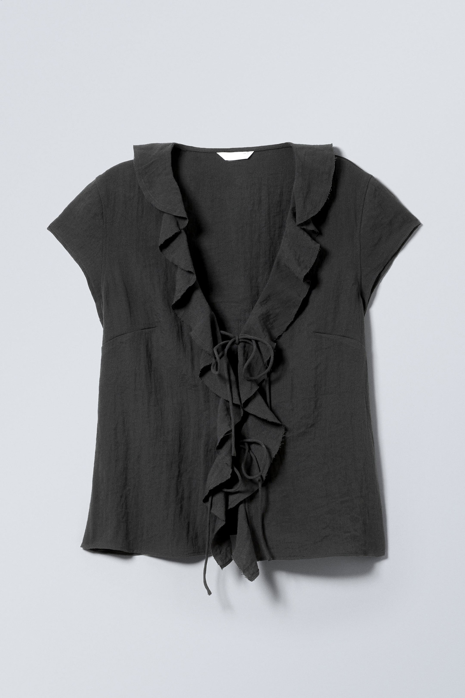 Ruffle Cap Sleeve Blouse