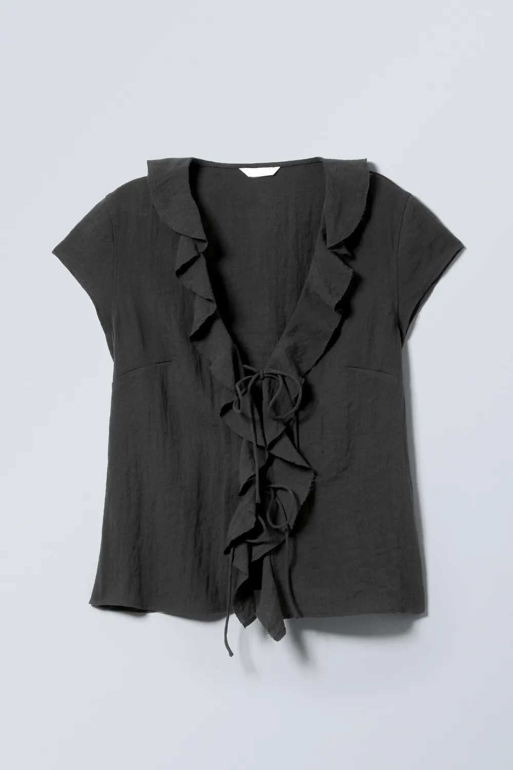 Ruffle Cap Sleeve Blouse